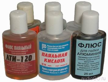 Паяльні флюси, кислоти, пасти